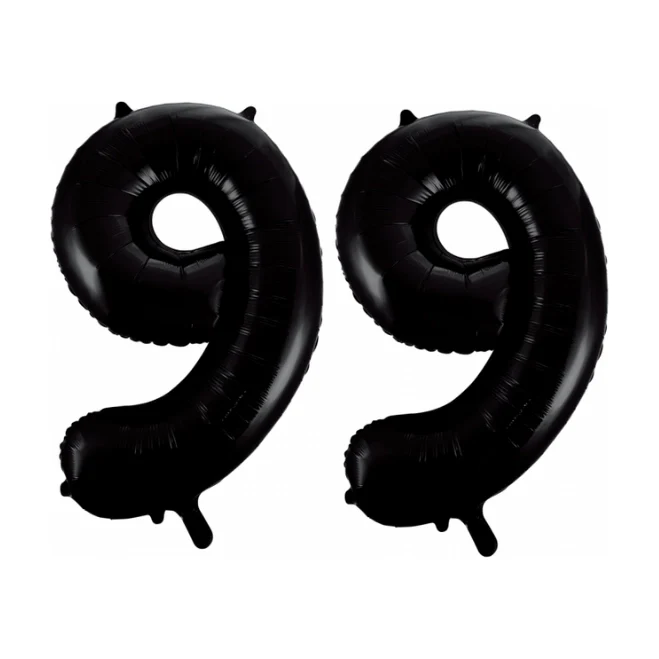 Folieballon 99 jaar zwart 41cm