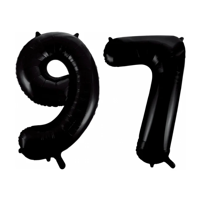Folieballon 97 jaar zwart 41cm