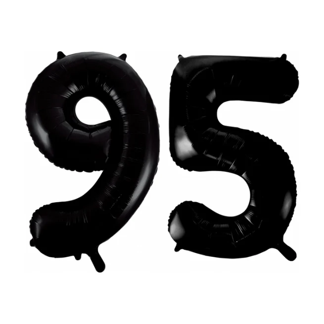 Folieballon 95 jaar zwart 41cm