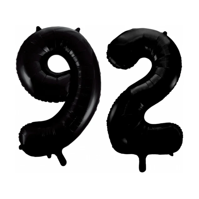 Folieballon 92 jaar zwart 41cm