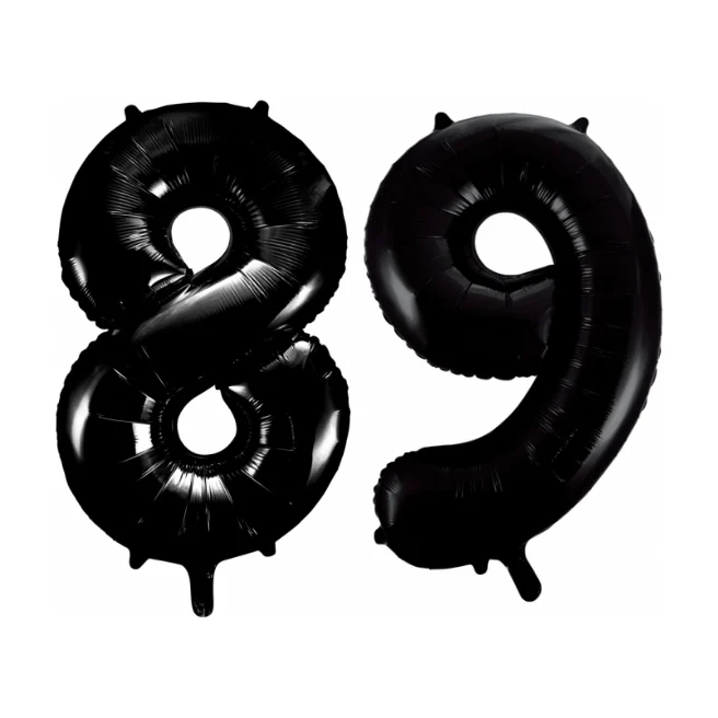 Folieballon 89 jaar zwart 41cm