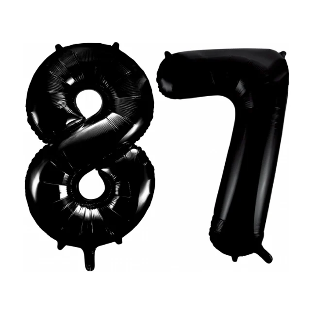 Folieballon 87 jaar zwart 41cm