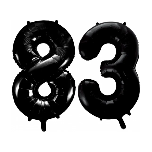 Folieballon 83 jaar zwart 41cm