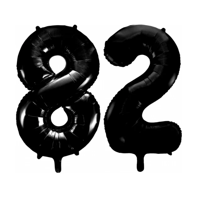 Folieballon 82 jaar zwart 41cm
