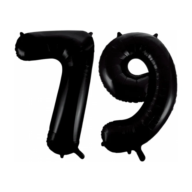 Folieballon 79 jaar zwart 41cm