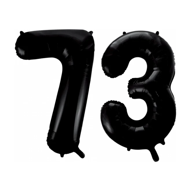Folieballon 73 jaar zwart 41cm