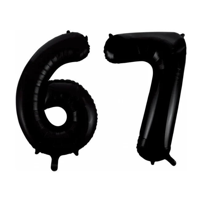 Folieballon 67 jaar zwart 41cm