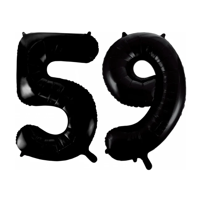 Folieballon 59 jaar zwart 41cm