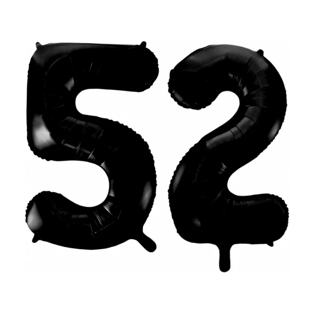Folieballon 52 jaar zwart 41cm