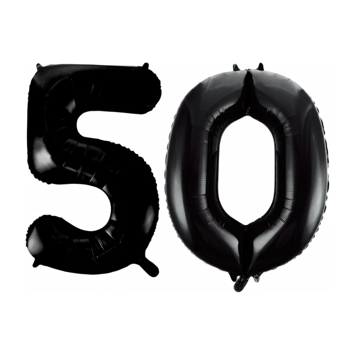 Folieballon 50 jaar zwart 86cm