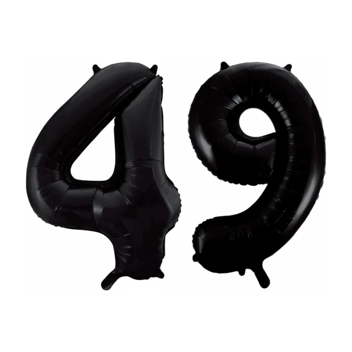 Folieballon 49 jaar zwart 41cm