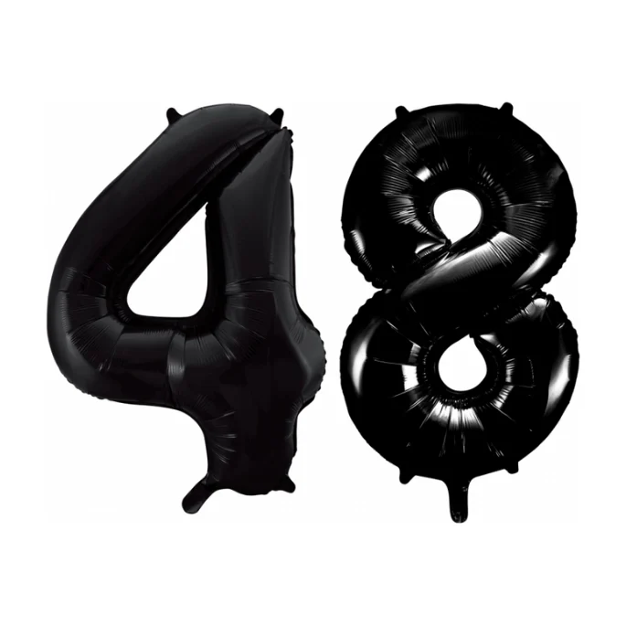Folieballon 48 jaar zwart 41cm