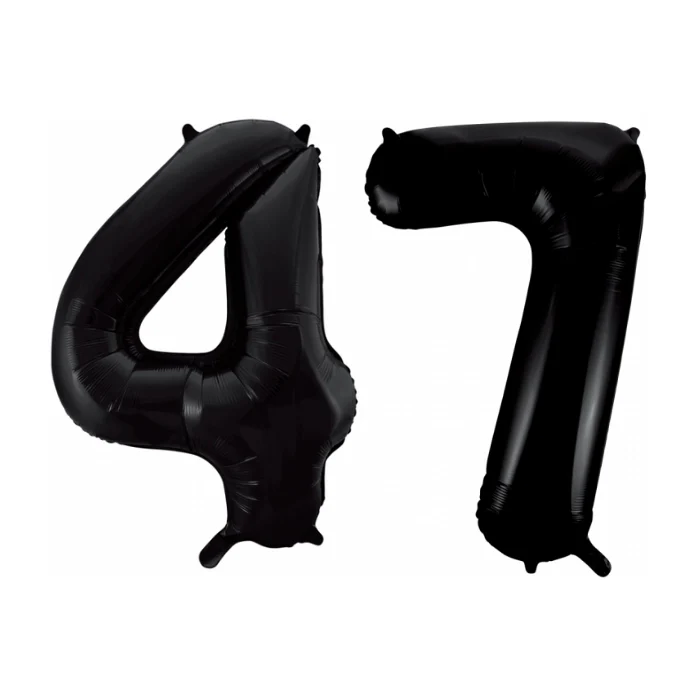 Folieballon 47 jaar zwart 41cm