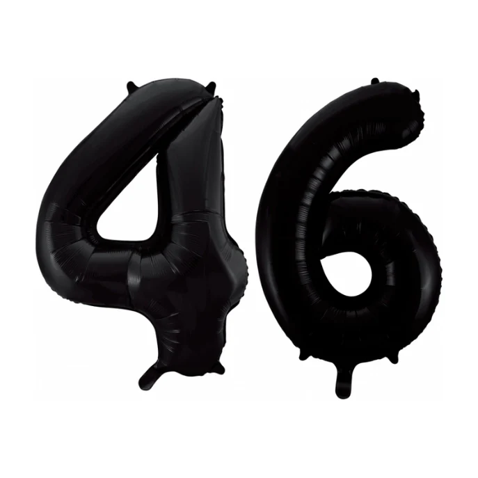 Folieballon 46 jaar zwart 41cm