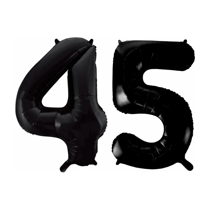 Folieballon 45 jaar zwart 41cm