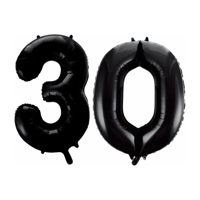 Folieballon 30 jaar zwart 41cm