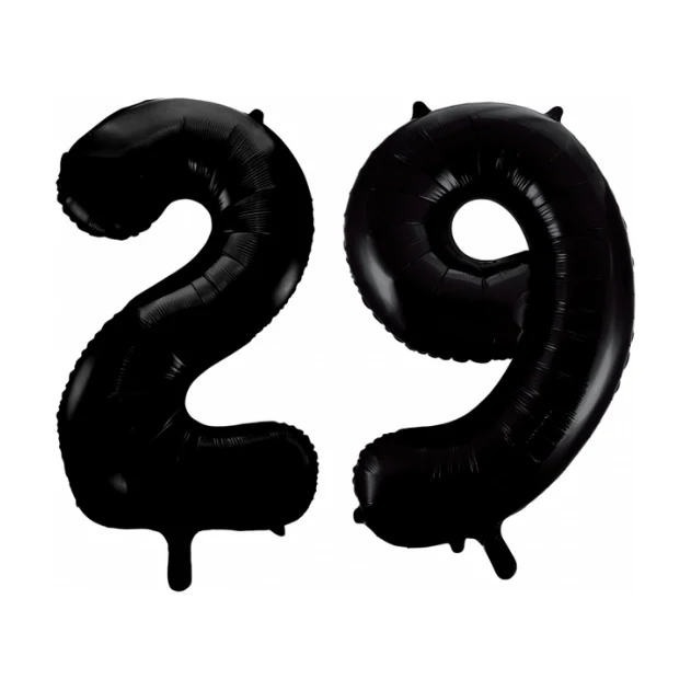 Folieballon 29 jaar zwart 41cm