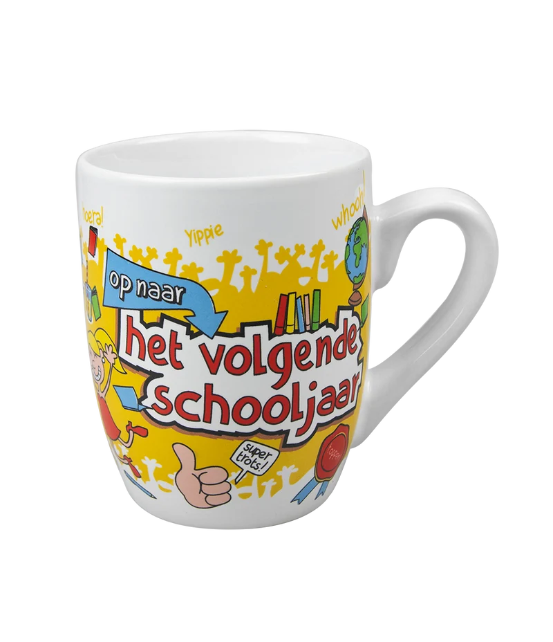 Cartoon mok - Op naar het volgende schooljaar