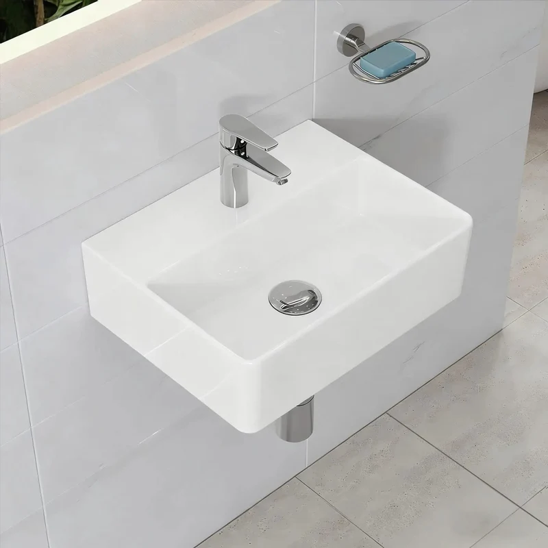 Compact White Bathroom Wash Basin With Integrated Led Lighting Straightforward Wall Or Counter Setup Stainproof Finish And No Sweat Cleanup Perfect For Tight Spaces And Fresh Vibes
