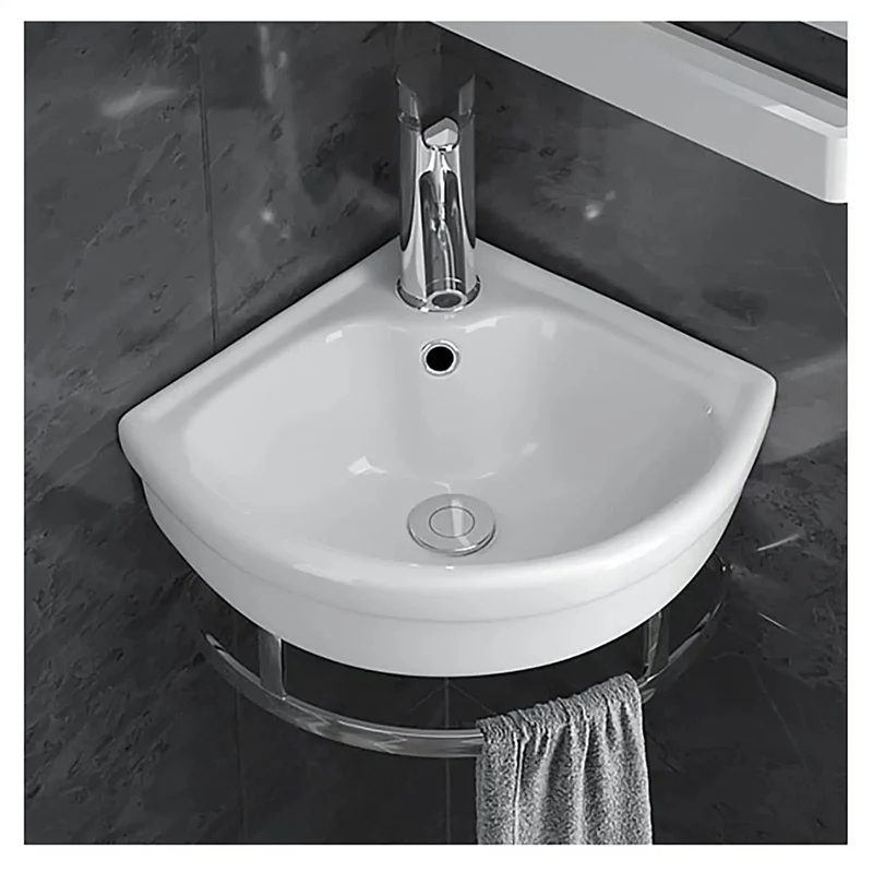 Slick Corner Wall Mount Vessel Sink For Modern Bathrooms Hella Compact Space Saving Ceramic Washbasin Easy Install Small Bathroom Fixture Dope Design Straight Up Premium Quality No Fuss Setup With Gorgeous Finish And Rock Solid Construction