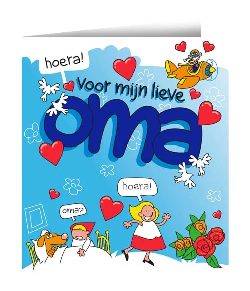 Wenskaart Cartoon Oma