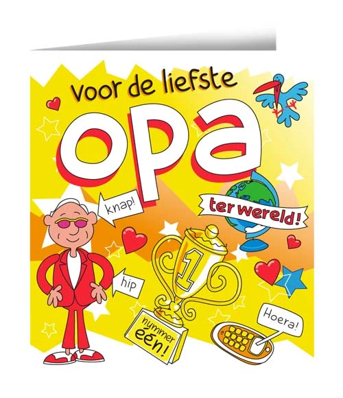 Wenskaart Cartoon Opa