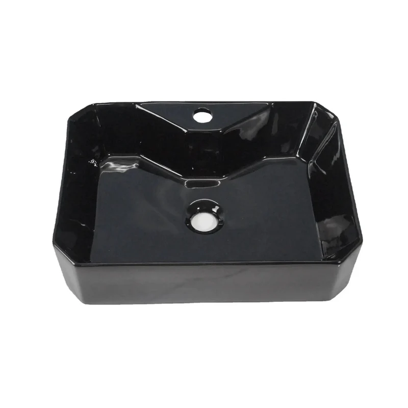 Sleek Ceramic Vessel Sink For Above Counter Bathroom Install With Faucet Hole Modern Design Upgrades Your Wash Setup Smooth Glaze Delivers Top Shelf Durability Plug And Play Setup Straight Up Easy Mounting Just Tight Seals And Heavy Duty Quality
