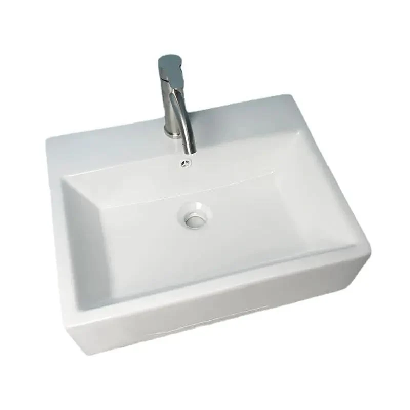 Slick Ceramic Vessel Sink Bathroom Washbasin Above Ground Wall Mount Basin With Sharp Modern Luxury Lines Smooth Glaze Finish Effortless Install Top Shelf Durable Contemporary Fixtures