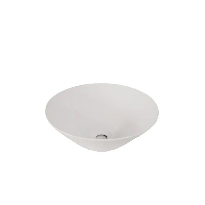 Sleek Ceramic Bathroom Vessel Sink Featuring Slick Lampshade Design For Countertop Setup Modern Luxury Wash Basin Straight Up Premium Home Fixtures That Deliver Heavy Duty Hotel Vibes