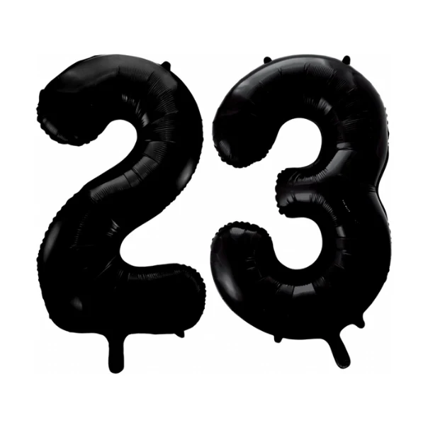 Folieballon 23 jaar zwart 41cm