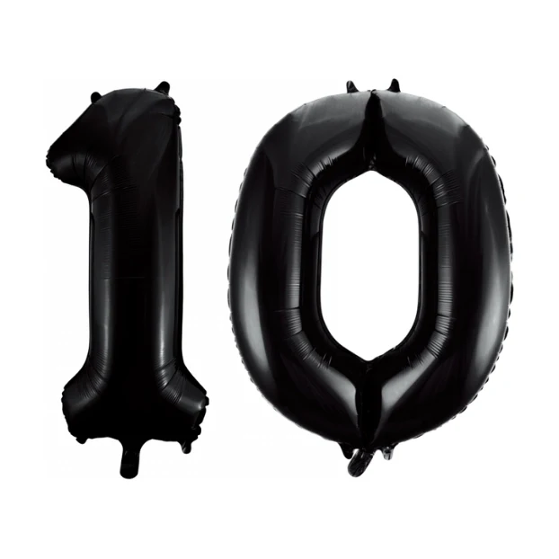 Folieballon 10 jaar zwart 41cm