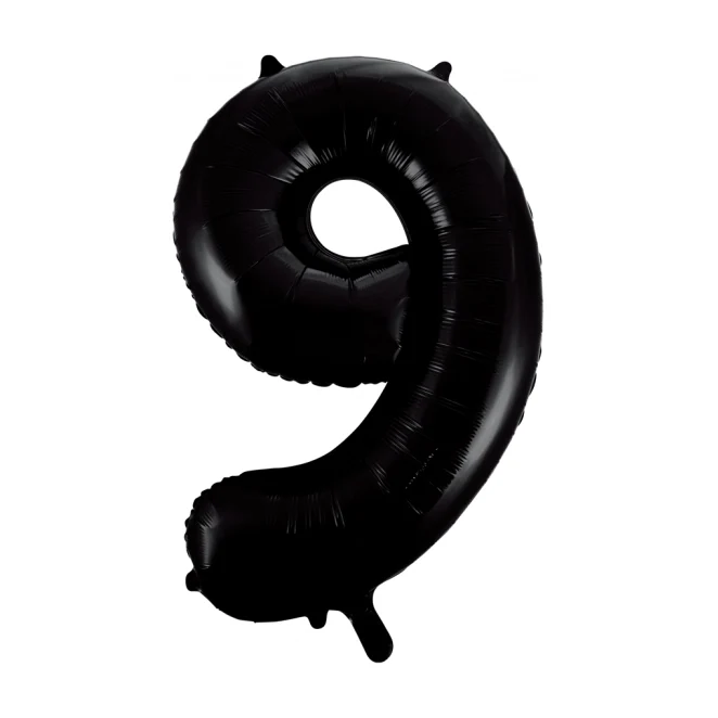 Folieballon 9 jaar zwart 86cm