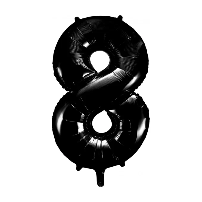 Folieballon 8 jaar zwart 41cm