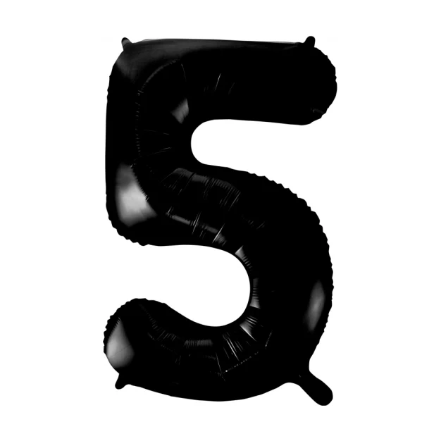 Folieballon 5 jaar zwart 41cm