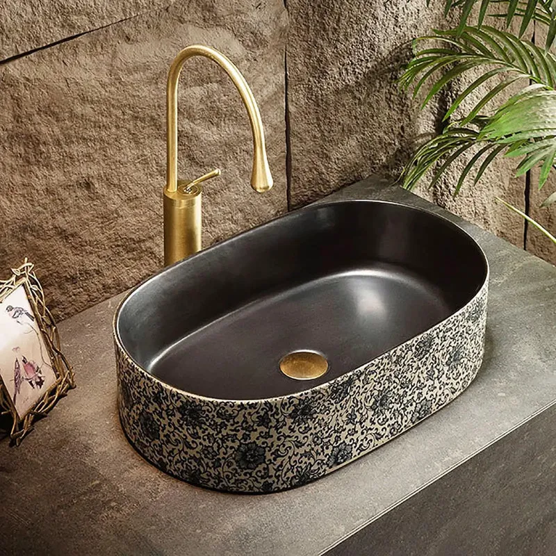 Badass Retro Ceramic Above Counter Vessel Sink With Hella Smooth Glazed Oval Bowl Perfect For Bathroom Vanity Upgrade That Brings Sweet Vintage Cool And Dime Quality Finish To Any Space