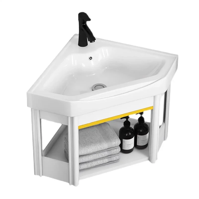 Premium Corner Vessel Sink With Chrome Faucet And Drain Set White Modern Triangle Washbasin Wall Mount Combo For Tight Spaces Zero Hassle Install Big Time Upgrade