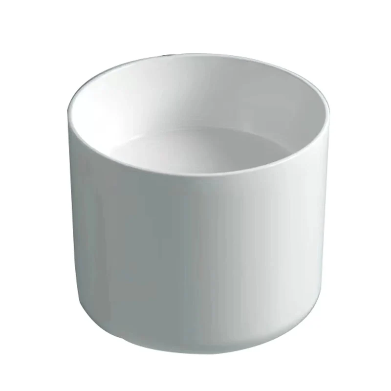 Sleek White Ceramic Vessel Sink For Wall Mounted Bathroom Setup Featuring No Sweat Installation And A Slick Modern Profile With Top Shelf Porcelain Finish That Gives Your Restroom A Major Glow Up Everyday