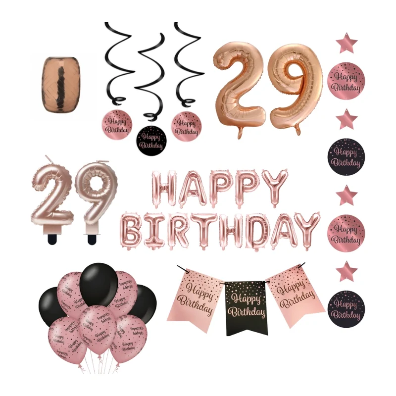 29 jaar Verjaardag Versiering Pakket Rose Gold