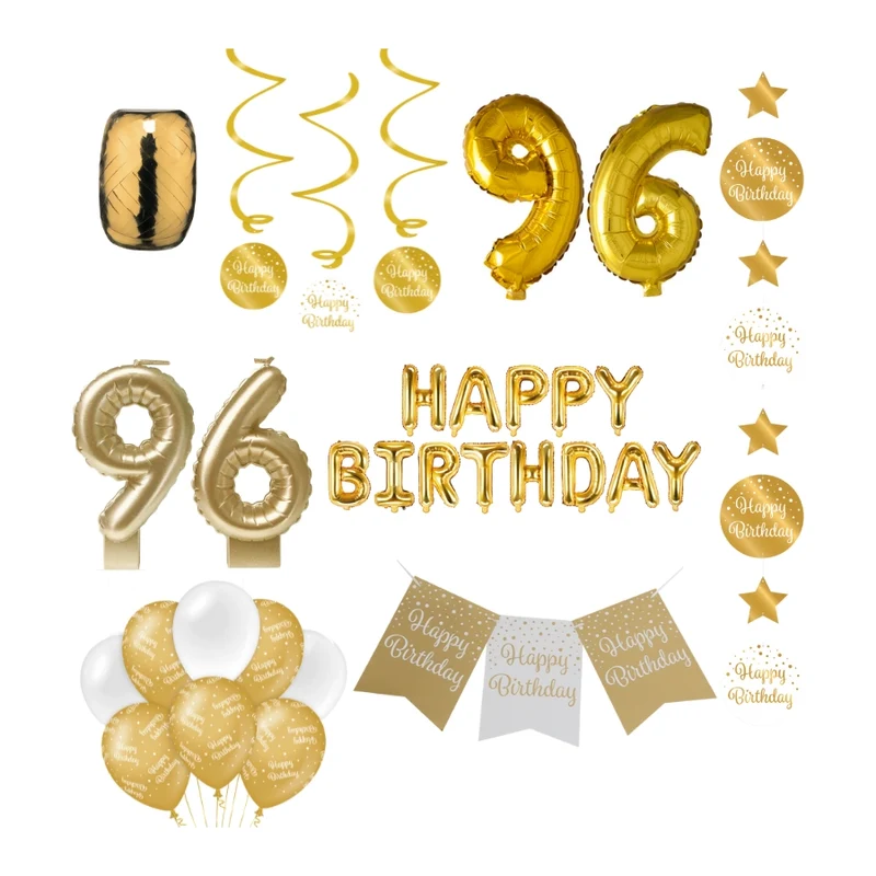 96 jaar Verjaardag Versiering Pakket Gold