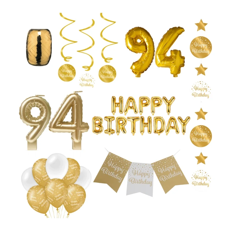 94 jaar Verjaardag Versiering Pakket Gold