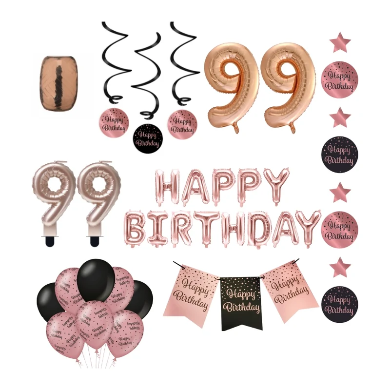 99 jaar Verjaardag Versiering Pakket Rose Gold