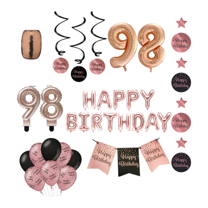98 jaar Verjaardag Versiering Pakket Rose Gold