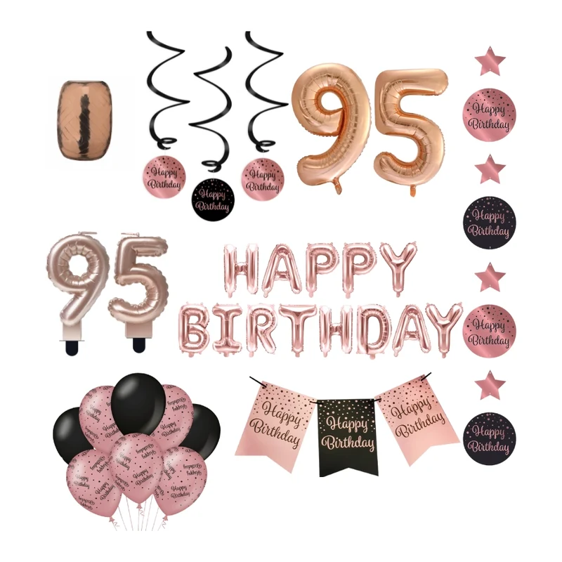 95 jaar Verjaardag Versiering Pakket Rose Gold