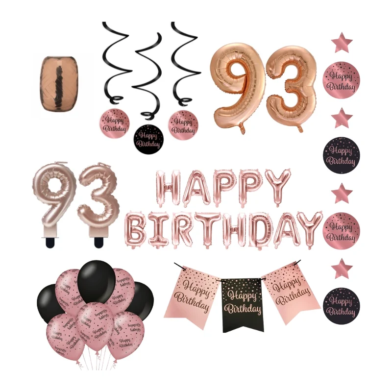 93 jaar Verjaardag Versiering Pakket Rose Gold