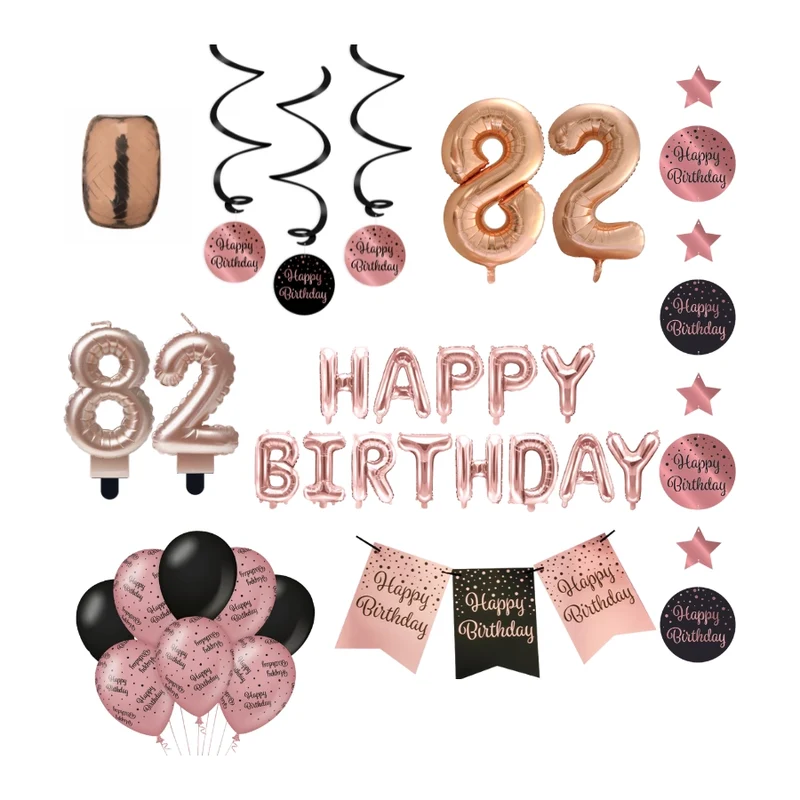 82 jaar Verjaardag Versiering Pakket Rose Gold