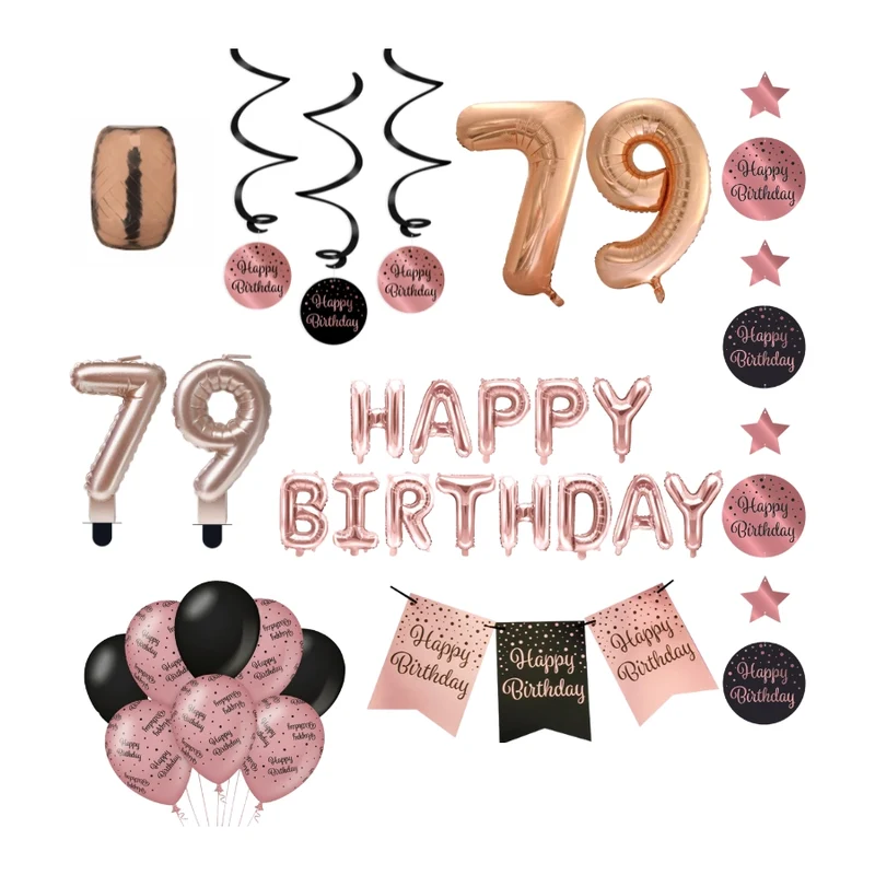 79 jaar Verjaardag Versiering Pakket Rose Gold