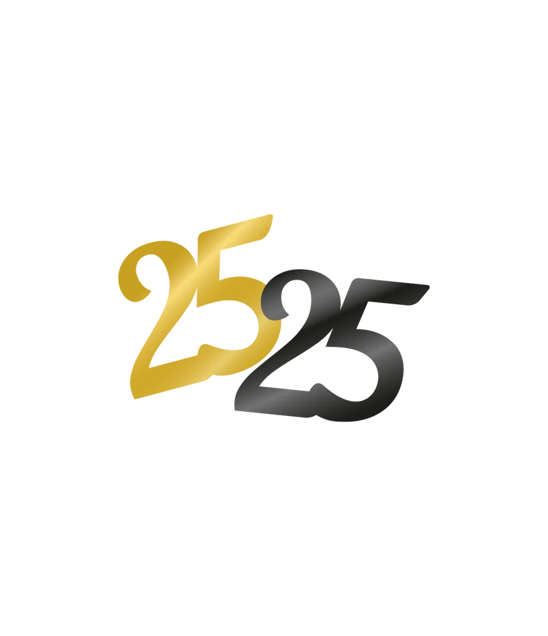 Tafelconfetti zwart/goud 25 jaar