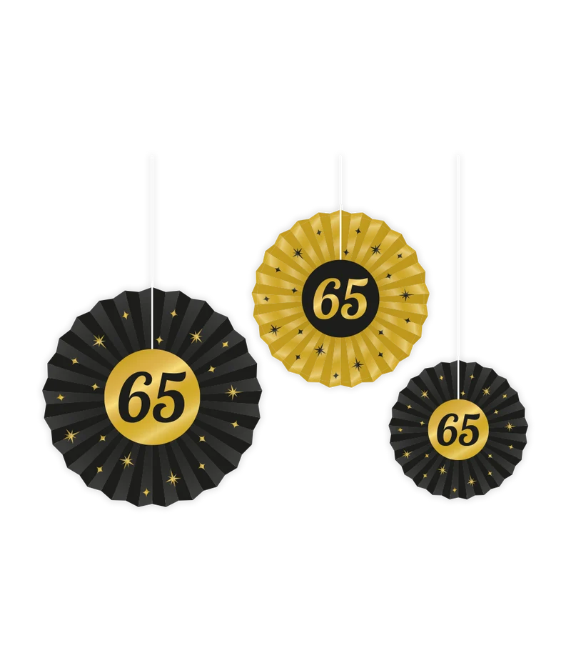 Honeycomb zwart/goud 65 jaar (3st.)