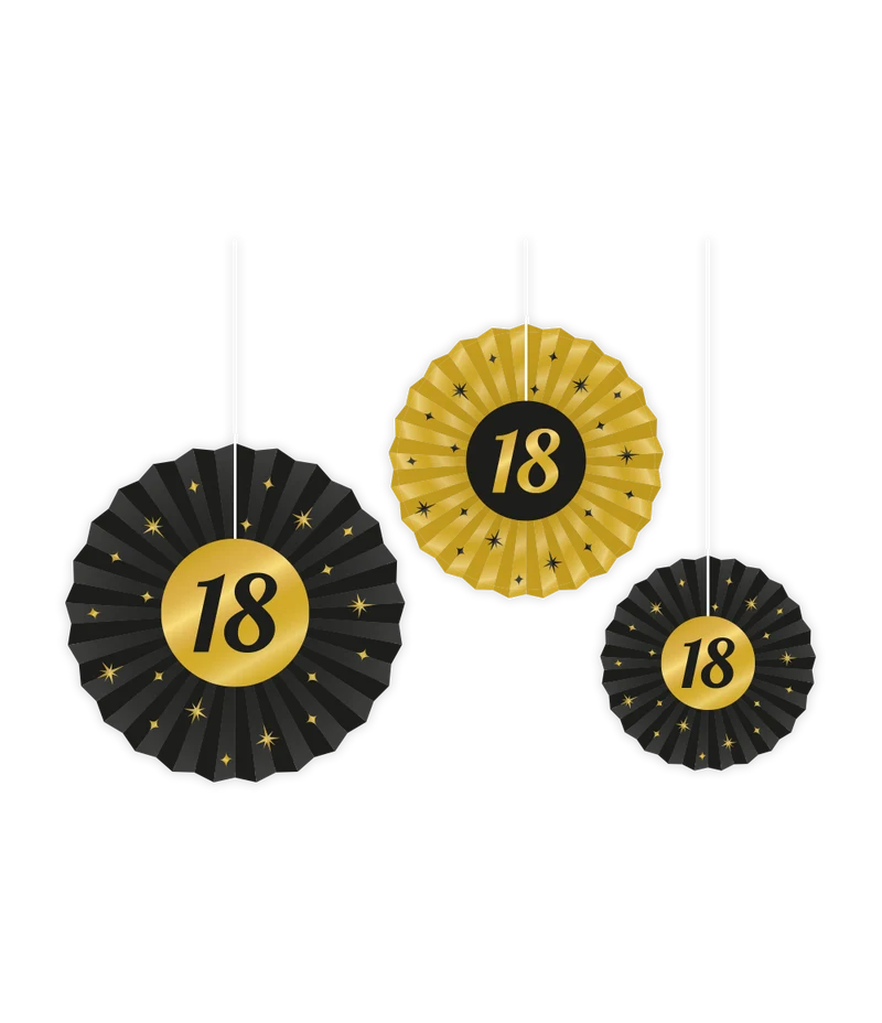 Honeycomb zwart/goud 18 jaar (3st.)