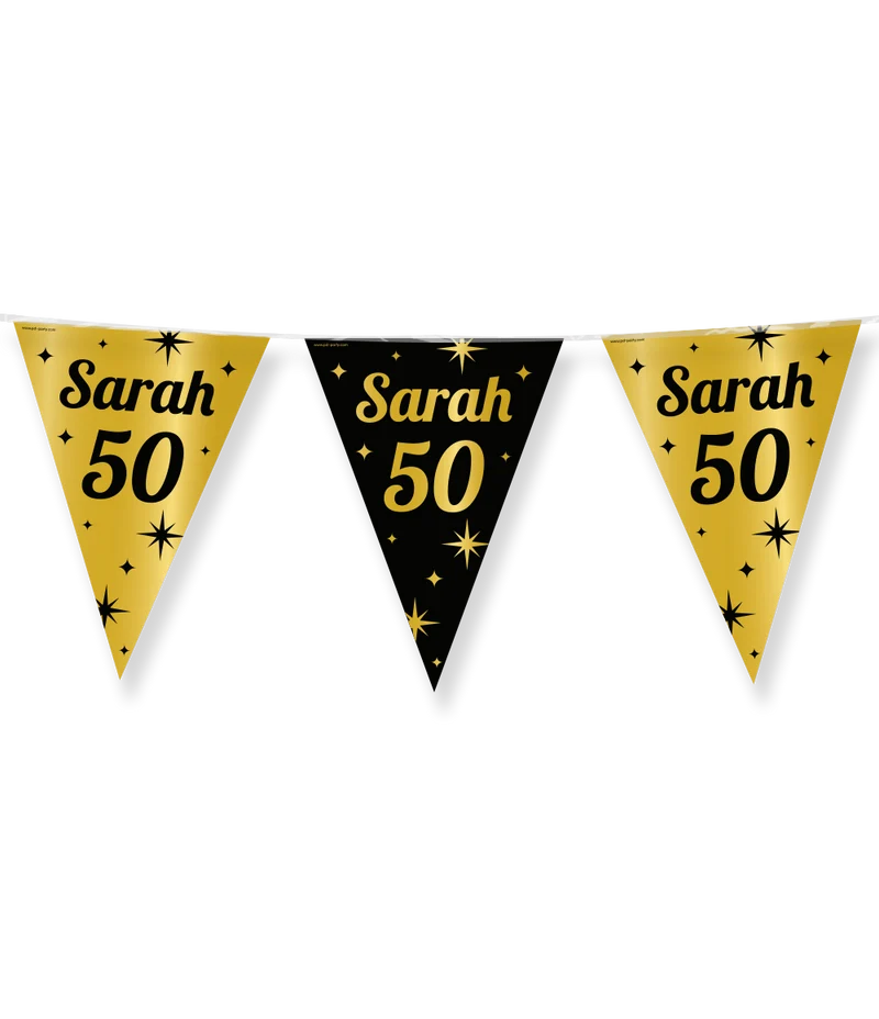 Vlaggenlijn zwart/goud Sarah 50 (10m)